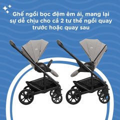 Xe đẩy trẻ em Joie Chrome W/ RC & ADPT Shale/ Pebble