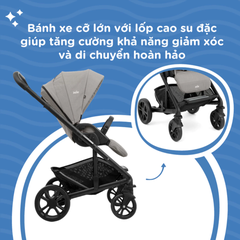 Xe đẩy trẻ em Joie Chrome W/ RC & ADPT Shale/ Pebble