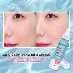 Xịt khóa makeup Silkygirl Hydrate & Refresh 70ml (xanh)