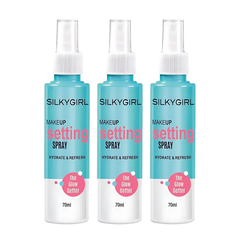 Xịt khóa makeup Silkygirl Hydrate & Refresh 70ml (xanh)