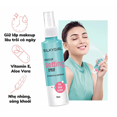 Xịt khóa makeup Silkygirl Hydrate & Refresh 70ml (xanh)