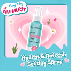 Xịt khóa makeup Silkygirl Hydrate & Refresh 70ml (xanh)