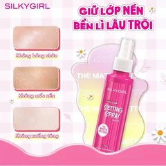 Xịt khóa makeup Silkygirl Matte 70ml (hồng)