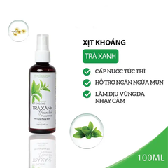 Xịt khoáng Milaganics trà xanh cấp nước, ngừa mụn 100ml