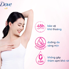 Xịt khử mùi Dove dưỡng da sáng mịn hương phấn thơm 135ml/dịu nhẹ 150ml