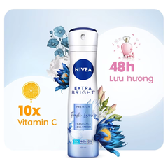 Xịt khử mùi Nivea dưỡng sáng hương cam & gió biển/lê ngọt ngào/hoa mẫu đơn 150ml