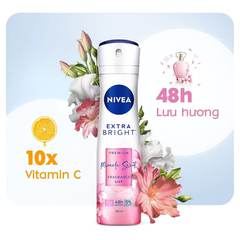 Xịt khử mùi Nivea dưỡng sáng hương cam & gió biển/lê ngọt ngào/hoa mẫu đơn 150ml