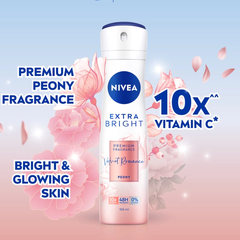 Xịt khử mùi Nivea dưỡng sáng hương cam & gió biển/lê ngọt ngào/hoa mẫu đơn 150ml