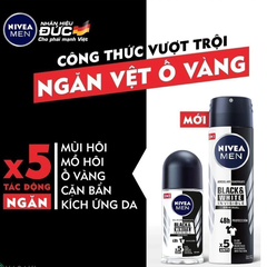 Xịt khử mùi Nivea Men ngăn vệt ố vàng vượt trội 150ml