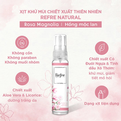 Xịt khử mùi Refre Natural hương thảo/trà xanh/hương gỗ/hồng mộc lan 30ml