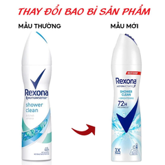 Xịt khử mùi Rexona cho nữ Shower Clean mát lạnh 135ml