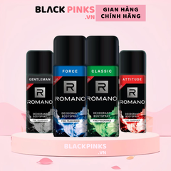 Xịt khử mùi Romano hương nước hoa Gentleman/Classic/Force/Attitude 150ml