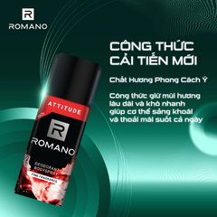 Xịt khử mùi Romano hương nước hoa Gentleman/Classic/Force/Attitude 150ml