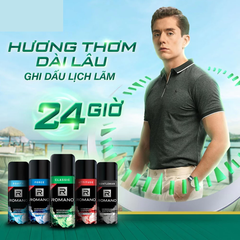 Xịt khử mùi Romano hương nước hoa Gentleman/Classic/Force/Attitude 150ml