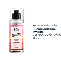 Xịt thơm toàn thân Kiss My Body - Sweet Vanilla Cotton/hương Delight/hương Crazy In Love/Sweetie 88ml