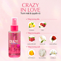 Xịt thơm toàn thân Malissa Kiss - hương Lost In Paradise/Sweet Vanilla Cotton/hương Crazy In Love 88ml