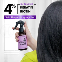 Xịt tóc Milaganics Keratin & Biotin 4% giúp mọc tóc 150ml