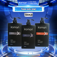TẮM GỘI 2IN1 IROMAN 400G – HƯƠNG NƯỚC HOA STONE CAO CẤP