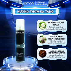 XỊT KHỬ MÙI TOÀN THÂN IROMAN 135ML – HƯƠNG NƯỚC HOA PHÁP CAO CẤP