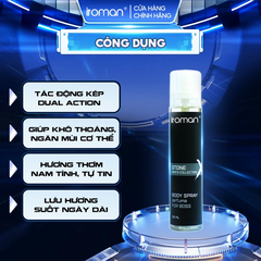 XỊT KHỬ MÙI TOÀN THÂN IROMAN 135ML – HƯƠNG NƯỚC HOA PHÁP CAO CẤP