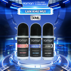 LĂN KHỬ MÙI IROMAN 50ML – KHÔ THOÁNG DÀI LÂU HƯƠNG NƯỚC HOA PHÁP CAO CẤP DÀNH CHO NAM
