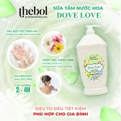 THEBOL - SỮA TẮM HƯƠNG NƯỚC HOA DOVE LOVE 1.5KG – NHẸ NHÀNG, THANH KHIẾT