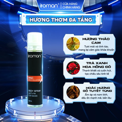 XỊT KHỬ MÙI TOÀN THÂN IROMAN 135ML – HƯƠNG NƯỚC HOA PHÁP CAO CẤP