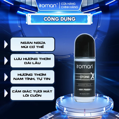 LĂN KHỬ MÙI IROMAN 50ML – KHÔ THOÁNG DÀI LÂU HƯƠNG NƯỚC HOA PHÁP CAO CẤP DÀNH CHO NAM