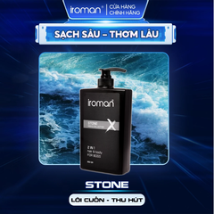 TẮM GỘI 2IN1 IROMAN 650G – HƯƠNG NƯỚC HOA STONE CAO CẤP