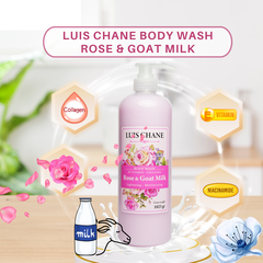 SỮA TẮM LUIS CHANE B3 VITAMIN GOAT MILK ROSE & COLLAGEN LIGHTTENING MOISTURIZING