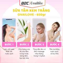 OVAILOVE - SỮA TẮM KEM TRẮNG NƯỚC HOA SENSATION (650G)