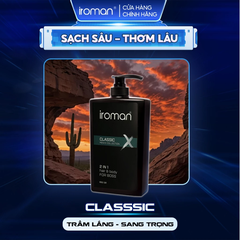 TẮM GỘI 2IN1 IROMAN CLASSIC 650G – HƯƠNG NƯỚC HOA CAO CẤP