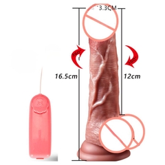 Dương vật giả Muha rung xoay dính tường 16,5 cm