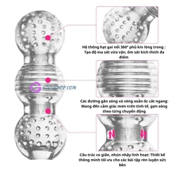 Cốc thủ dâm nam silicon trong suốt hỗ trợ tập luyện kéo dài thời gian