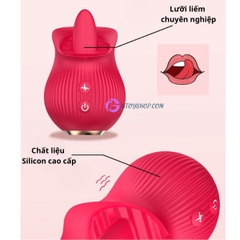 Máy rung lưỡi liếm hoa hồng 12 chế độ