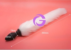 Đồ chơi hậu môn đuôi cáo lông thẳng kèm plug rung