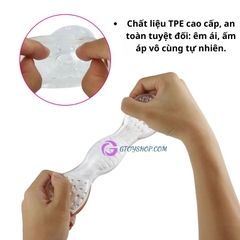 Cốc thủ dâm nam silicon trong suốt hỗ trợ tập luyện kéo dài thời gian
