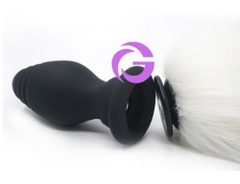 Đồ chơi hậu môn đuôi cáo lông thẳng kèm plug rung