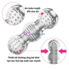 Cốc thủ dâm nam silicon trong suốt hỗ trợ tập luyện kéo dài thời gian