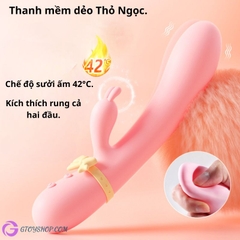 Gậy Mizzzee tai thỏ rung kép làm ấm thông minh