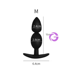 Phích Cắm Hậu Môn Silicone 2 hạt