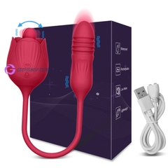Trứng rung 2 đầu hoa hồng lưỡi liếm đuôi rung thụt