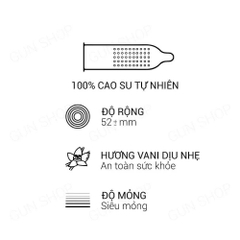 Bao cao su OLO 0.01 Ultrathin Zero Feeling Siêu mỏng Hộp 10 cái