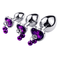 Phích cắm hậu môn INOX đính đá kèm chuông