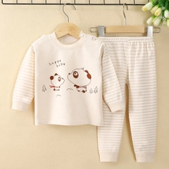 Bộ Đồ Dài Tay Thu Đông Cotton Len Cho Bé Trai Bé Gái Cao Cấp Từ 1-4 Tuổi