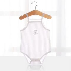 Bộ Bodysuit Yếm Hở Lưng Chất Thông Hơi Mỏng Mát Mùa Hè Cho Bé Trai Bé Gái Lamia 12BDS