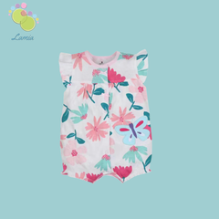 Romper xuất xịn cho bé gái từ sơ sinh đến 18 tháng cotton mỏng mát cho mùa hè