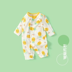 Body Cúc Giữa Dài Tay Hè Thu Mỏng Mát Cho Bé Nằm Điều Hoà 01BDD