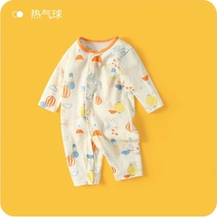 Body Cúc Giữa Dài Tay Hè Thu Mỏng Mát Cho Bé Nằm Điều Hoà 01BDD