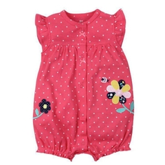 Romper xuất xịn cho bé gái từ sơ sinh đến 18 tháng cotton mỏng mát cho mùa hè